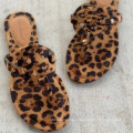 Superstarer Plus Size 2020 Summer Women Sandals Hot European and American Leopard Print Slippers Flat Roman Women′s Flip-Flops